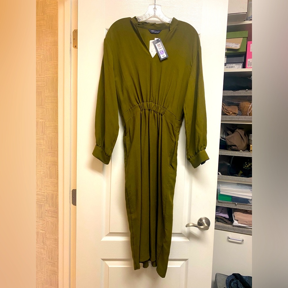olive green midi dress